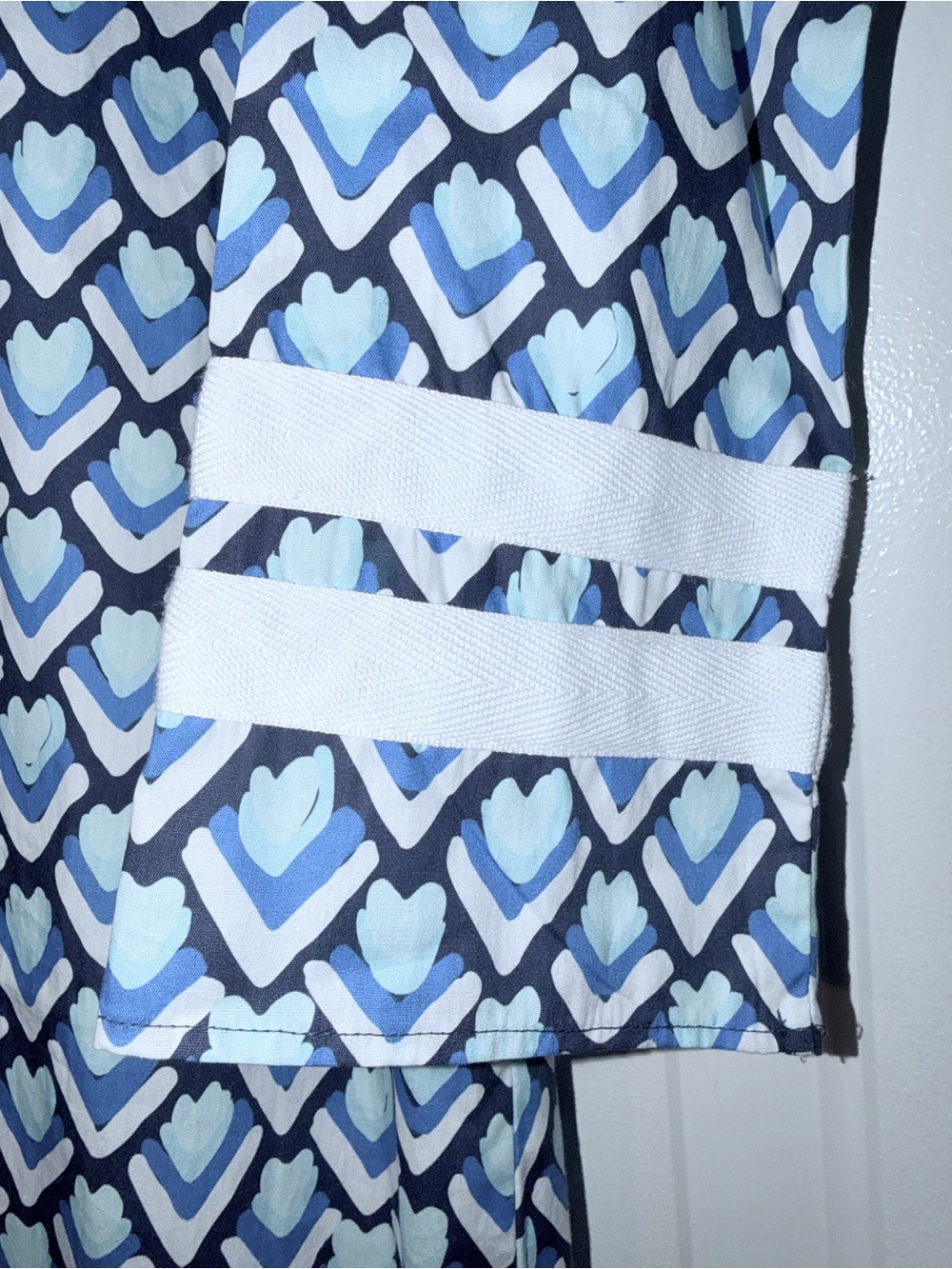 Sail to Sable Blue Geometric Print Long Caftan Dress. S - Picture 3 of 9